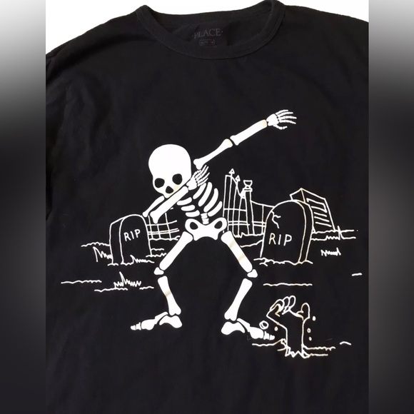 THE CHILDRENS PLACE Girls size 14 SKELTON SHIRT TUTU HALLOWEEN SET - Picture 2 of 4